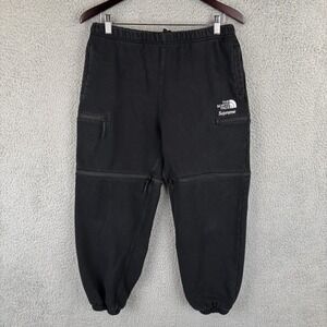 Supreme The North Face Sweatpants Mens Medium Black Convertible Zip Pocket *Read